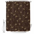 thumbnail image 2 of Shower Curtains for Bathroom, Brown Floral Waterproof Fabric Shower Curtain, Vintage Spring Botanical Flowers Decorative Bathroom Curtain for Bathtub, 66"x72", No Hooks Included, 2 of 9