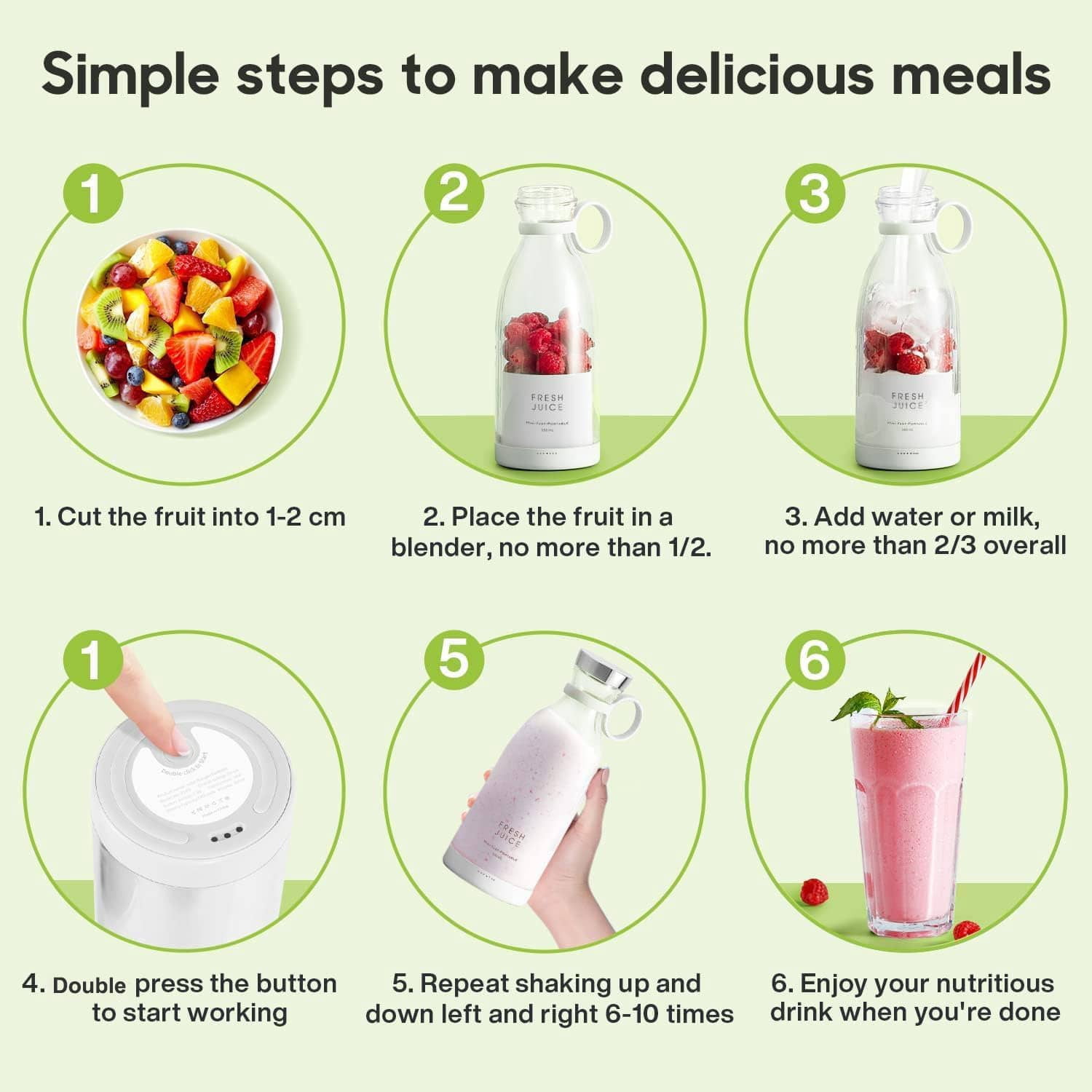 Portable Blender For Shakes And Smoothies With 11.83 Oz Travel Cup And Lid,Durable Stainless Steel Blades For Juice Blending Performance(Pink)