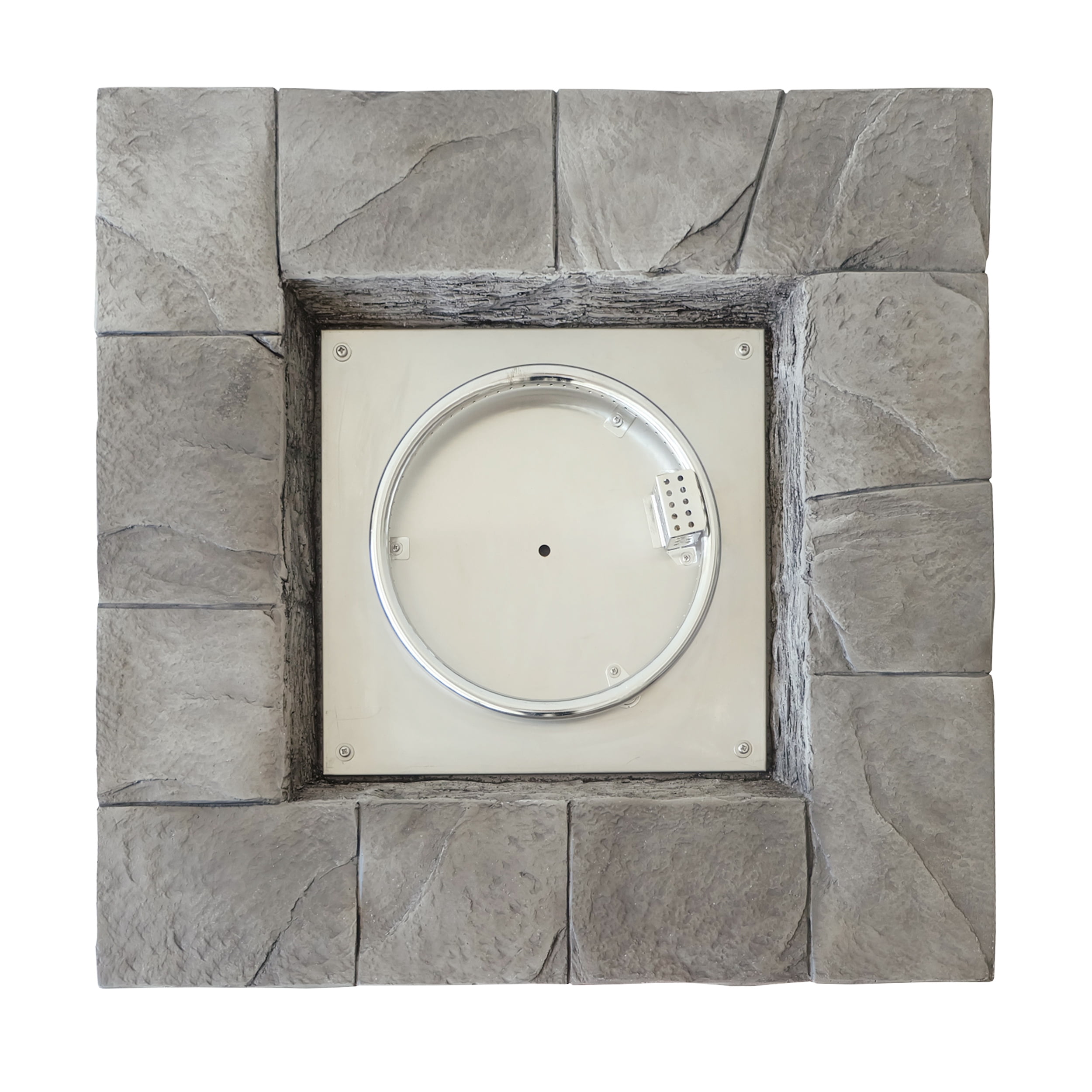 Enfield Outdoor Square Fire Pit - 40,000 BTU, Grey
