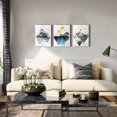 thumbnail image 2 of Wall Art for living room Canvas Prints Artwork bathroom Wall Decor Abstract Mountain geometric Picture Watercolor painting 3 Pieces Framed bedroom wall decorations Fashion Office Home decoration, 2 of 6