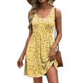 thumbnail image 1 of Vestido WIHOLL 2025 de verano sin mangas, corte A, amarillo, talla L, 1 of 5