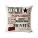 thumbnail image 1 of Injueey Funda de almohada con subtítulos de película Retro, funda de cojín con letras y patrón de cine de lino de primera calidad, tamaño Decoración del hogar TYPE1, 1 of 6