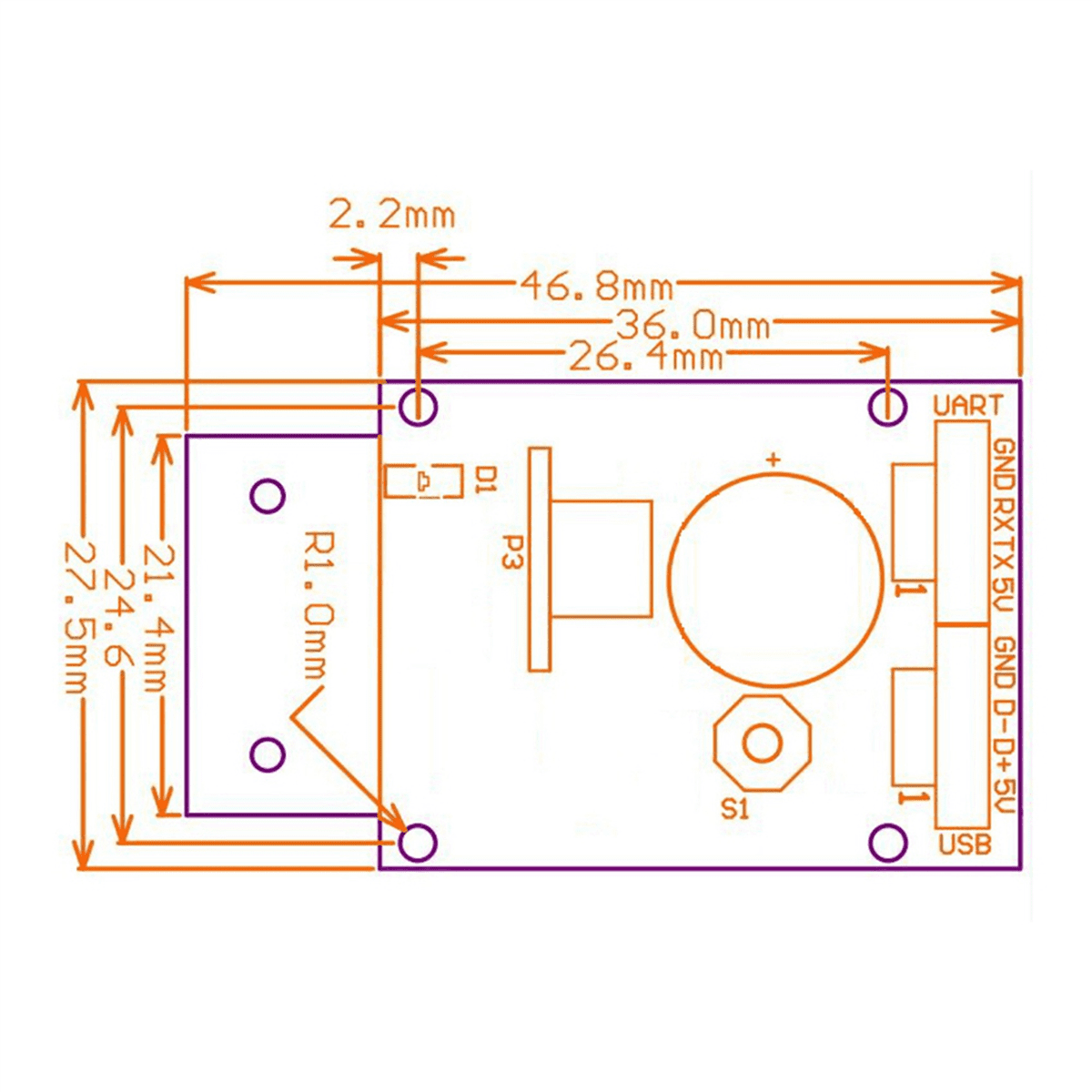 2X GM65 USB Wired Barcode Scanner 1D 2D Bar Code Reader QR Code Reader Module CMOS Buzzer for Reminding with Cable UART