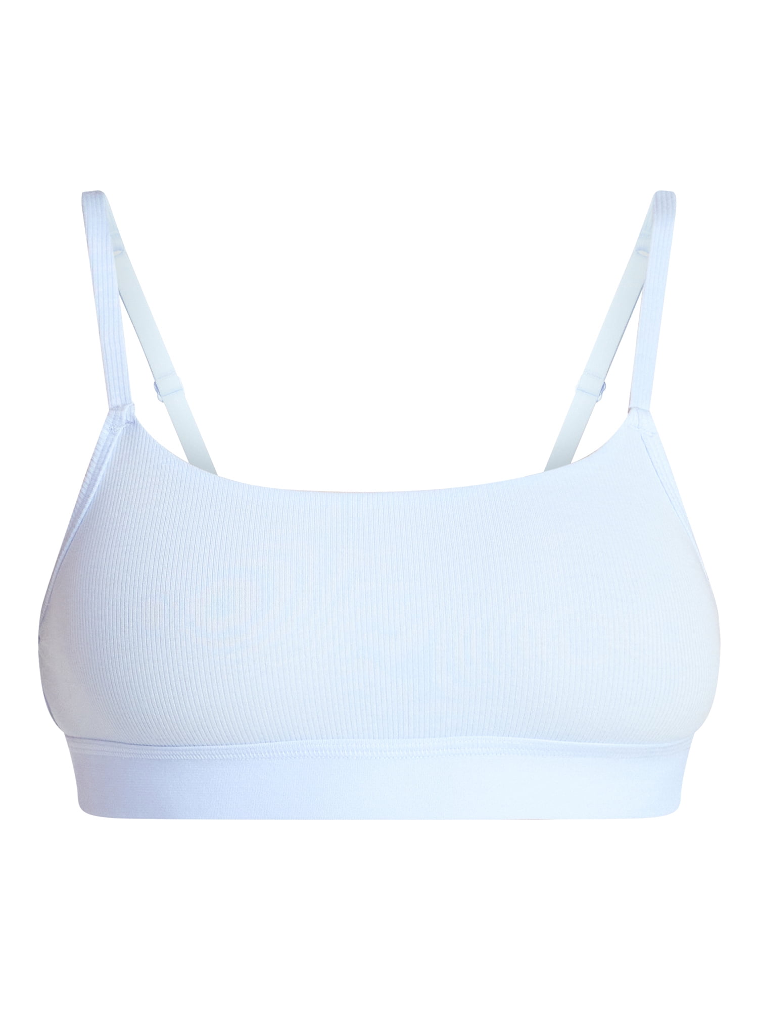 No Boundaries Cotton Rib Scoop Bra, Women's XS-XXXL