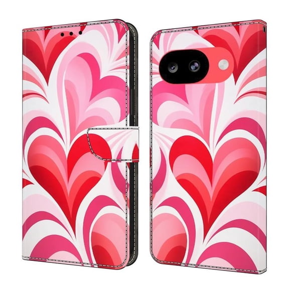 Leather For Apple Google Pixel 10a 6.3-inch Wallet Case Crystal Material Painted starry sky&geometric patterns&Flowers, Wallet For Women Men Card Holder Magnetic Clasp Kickstand Folio Cover,Color-1