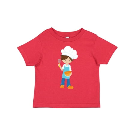 

Inktastic Baking Baker Pastry Chef Cute Boy Brown Hair Gift Toddler Boy Girl T-Shirt