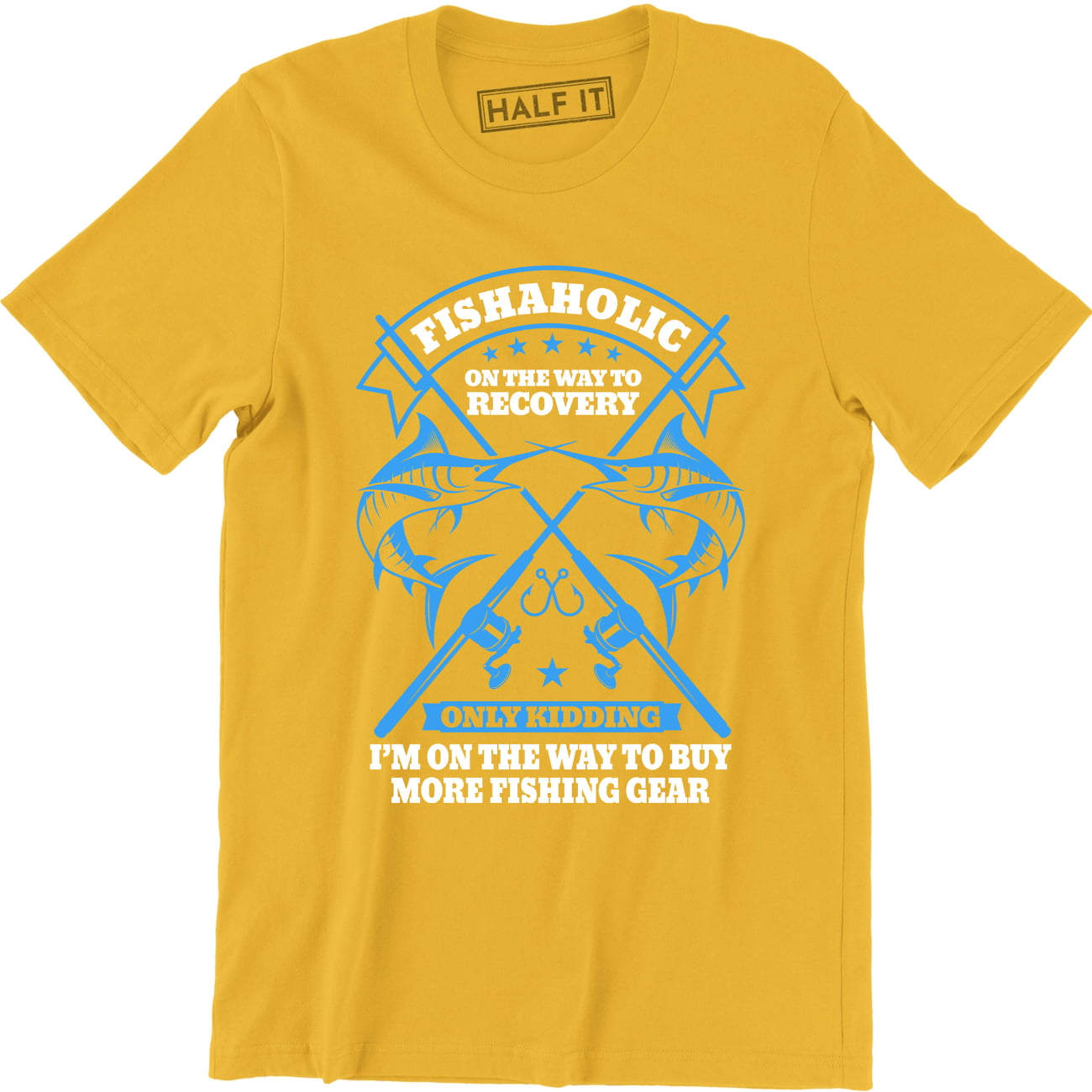 Fishaholics Men's Long Sleeve T-Shirt White L/S Tee Sport Fishing 3 FOR $25 
