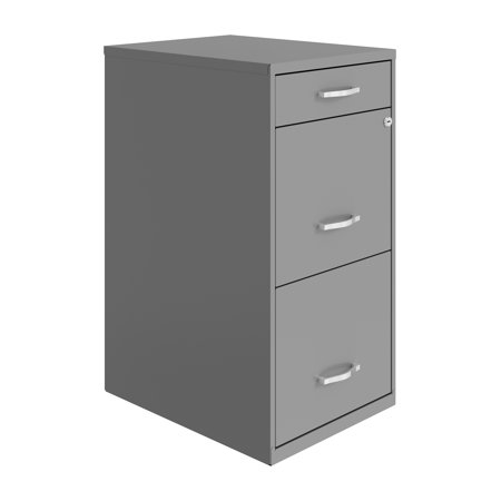 UPC: 0029404244131 | Space Solutions 3 Drawer Letter Width Vertical File Cabinet with Pencil Drawer  Silver