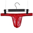 thumbnail image 1 of Tanga de encaje de una pieza para hombre, pantalones T, ropa interior sexy de cintura baja de seda de hielo, 1 of 6