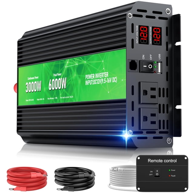 Inversor de Potencia HONOURLIGHT 3000W 6000W 12V DC a 120V AC