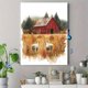 thumbnail image 4 of Qisvanset 12x16 Inch Farm Cow Goat Tractor Canvas Wall Art, Watercolor Barn Animal Rustic Home Decor, 4 of 8