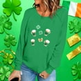 thumbnail image 5 of LEKWK Sweatshirts for Women Gold Glitter Crew Neck Long Sleeve St Patricks Day Shirt Sparkle Shamrock Clover Graphic Festival Pullover, 5 of 5