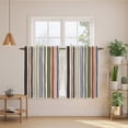 thumbnail image 3 of Orange Green Striped Tier Curtains 54 Inch Length, Modern Vintage Stripes Farmhouse Cafe Short Curtains for Bathroom Over Sink, Small Kitchen Curtain Light Filtering Drapes 2 Panels 27.5"Wx54"L, 3 of 9