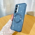thumbnail image 3 of Magnetic Case for Samsung Galaxy S24 Plus with Camera Lens Protector [Compatible with Magsafe] Glitter Bling Cover for Women Girls Shockproof Soft TPU Protective Phone Case, Blue, 3 of 12