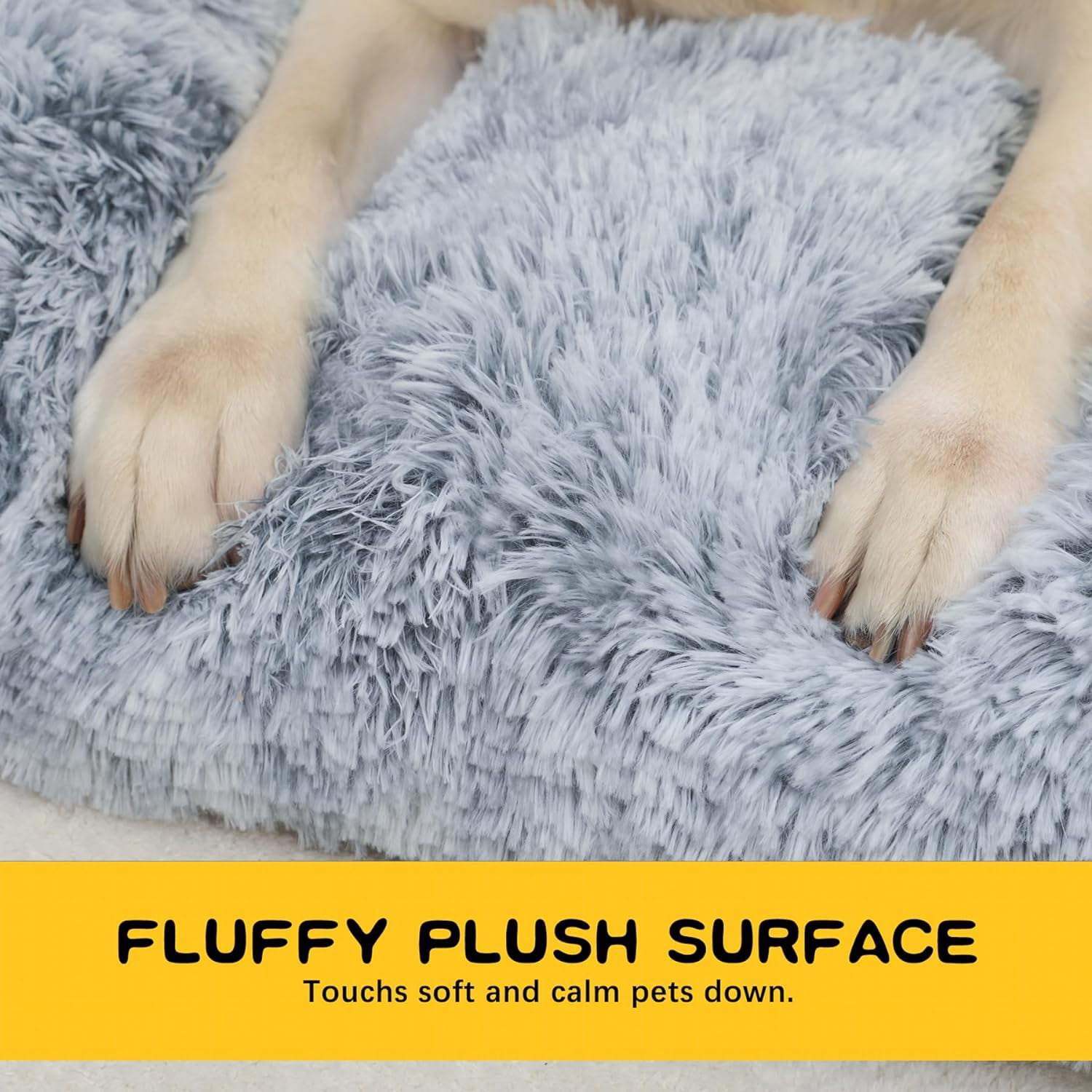 Cshidworld Large Cozy Flannel Dog Bed with Non-Slip Pad, Solid