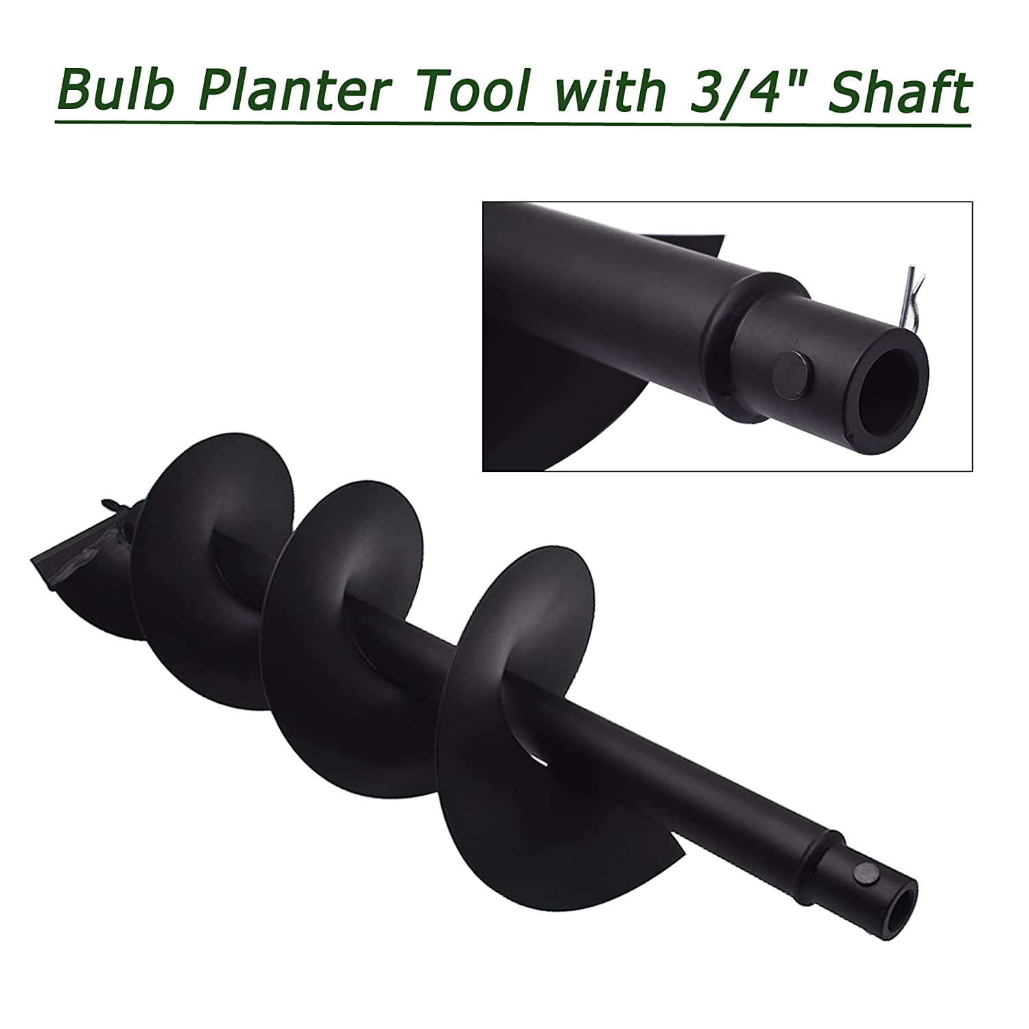 EPOTOOR 8 Inch Earth Auger Drill Bits for Planting, 8 x 31.5 Gasoline Engine Auger Post Hole Digger Drill Bits, Bulb Planter Tool with 3/4 Shaft