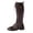 01Brown, variant on XUNKUSGA Women's Lace Up Boots Casual Solid Color Round Toe Knee Low Heel High Boots Fashion Vintage Gothic Motorcycle Riding Boots for Women,6.5