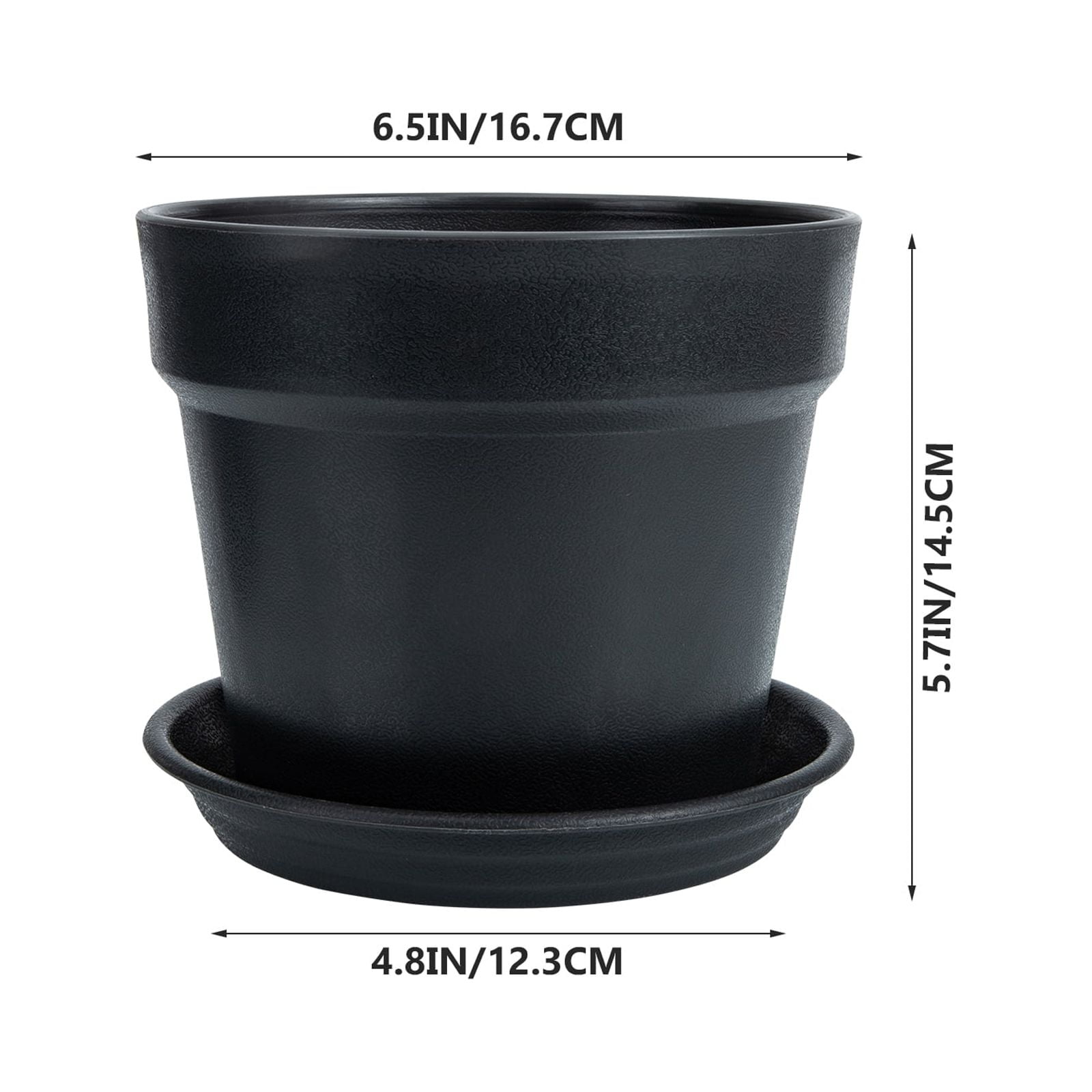 TABLZONE Black Plastic Plant Pots Set of 4 for Indoor and Outdoor Gardening, and Stylish Home