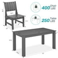 thumbnail image 3 of Wingyz 5PCS Patio Dining Set, All Weather Plastic Outdoor Furniture Set 4 Side Chairs and 1 Table, Grey, 3 of 8