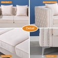 thumbnail image 4 of Hybition Velvet Sofa Modern Loveseat with Button-Tufted & Metal Legs Beige, 4 of 8