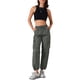 thumbnail image 2 of Pantalones cargo largos casuales de cintura alta con bolsillos para mujeres Y2K de INSPIRE CHIC, XS, gris, 2 of 6