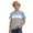 Light Blue, variant on MAIHAN Boys Shirts Short Sleeve Crewneck Color Block Striped Shirt Loose Fit Casual Summer Top for Boys Girls(Light Blue,8-9 Years)