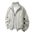 thumbnail image 2 of Zysthvn Fall Mens Lightweight Jacket Zip up Casual Outdoor Mens Outerwear Solid with Pockets Stand Collar Plus Size Long Sleeve, 2 of 5