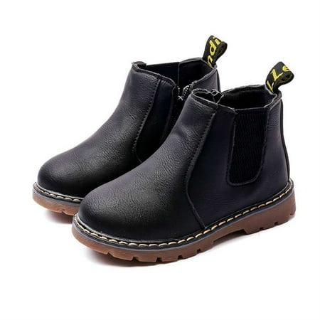 

Kids Girls Winter Round Toe Zipper Chunky Chelsea Ankle Boots Low Heel Slip On Dress Booties (Toddler/Little Kid)