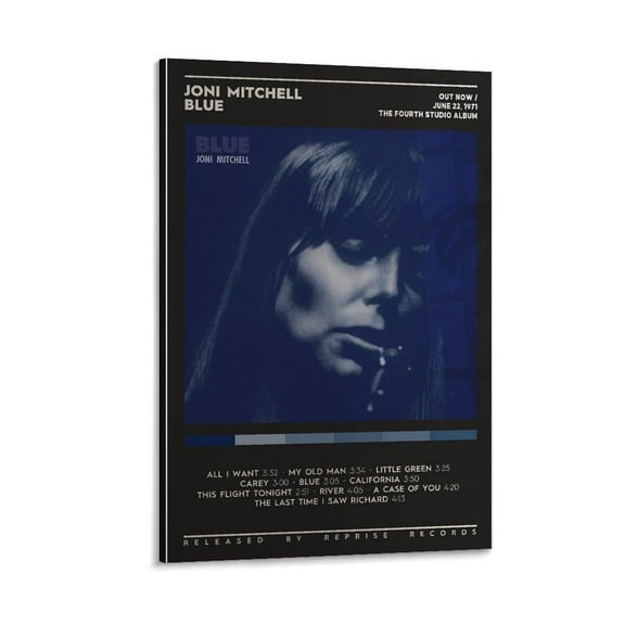 Joni Mitchell Blue 4 Canvas Poster Wall Decorative Art Painting Living Room Bedroom Decoration Gift