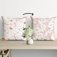 thumbnail image 2 of Pink Floral Pillow Covers,Abstract Boho Reversible Pillow Covers 18x18,Neutral Botanical Flowers Throw Pillow Covers for Home Living Room Bedroom,Floral Pillow Covers Gifts for Women Girls, 2 of 5