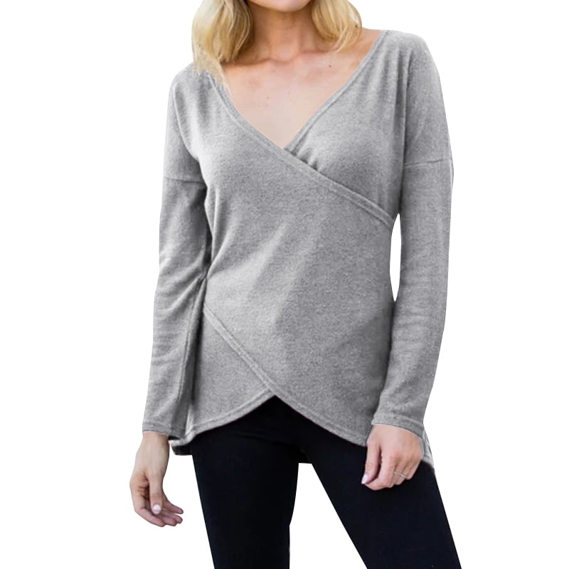 wrap over tops with sleeves