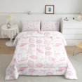thumbnail image 2 of spefrowx Coquette Seashell Print Full Size Comforter Sets for Teens, Pink Bow Starfish Bedding Comforter Set, Pink Reversible, 3 Pieces, 1 Comforter and 2 Pillowcases, 2 of 6
