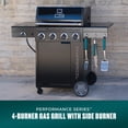 thumbnail image 5 of Charbroil® Performance Series™ FlavorMax™ 4 Burner Gas Grill Cabinet with Side Burner, Black Stainless, 5 of 13