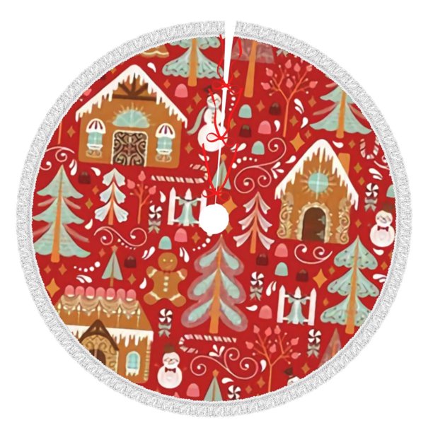 Faldas para árbol de Navidad de 48 pulgadas con texto "Merry Christmas", tapete para árbol de Navidad para vacaciones de invierno, falda para árbol de Navidad para decoraciones navideñas rústicas