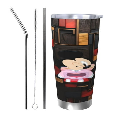 

Mickey_Mouse Cartoon 20 Oz Stainless Steel Tumbler Leak Proof Tumbler with Straw and Lid Travel Coffee Mug for Home Outdoor Thermal Cups for Hot and Cold Drinks