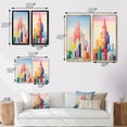 thumbnail image 4 of Designart "Minimal Cubism in New York VI" City New York Framed Wall Art Set Of 2 - Traditional Multicolor Framed Canvas Set For Living Room Decor, 4 of 6