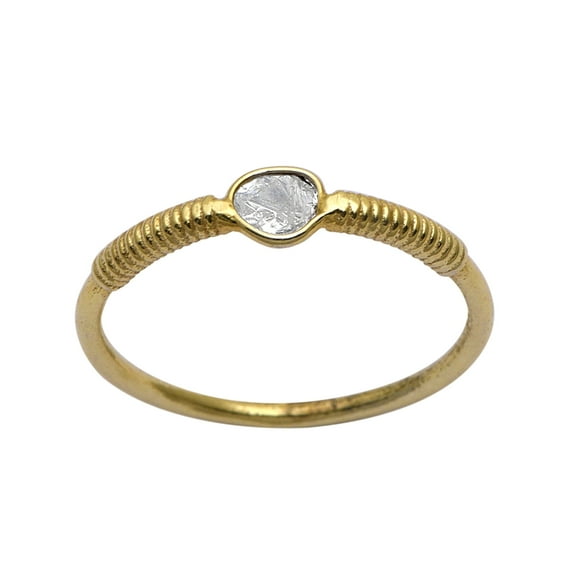 Mooneye 0.20 Ctw Natural Diamond Polki Solitaire Women Gifts Ring 925 Sterling Silver Gold Plated