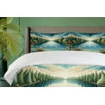 thumbnail image 3 of Ambesonne Landscape Duvet Cover Set, River and Forest Symmetry, Calking, Green Blue, 3 of 6