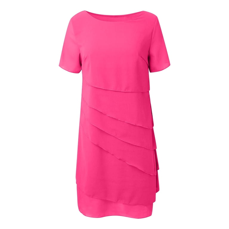 Women's Summer Dress Patchwork Chiffon Round Neck Short Sleeved Dress  Vintage Dress for Women Women's Dresses Cut Loose Dress Sporty Dress for  Women ...