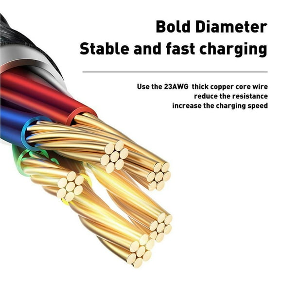 VONKY LED USB Type C Cable Braided Fast Charging Type-C Cable USB-C Charging Cable