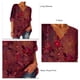 thumbnail image 4 of Blusa de Mujer Cuello en V Manga Larga Jersey Estampado Floral Camisa cómoda para Mujer para Viajes Oficina Rojo XXL, 4 of 5