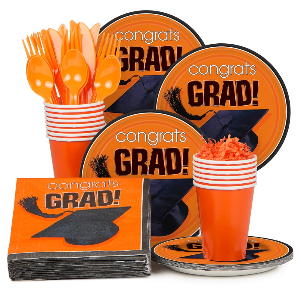 Congrats Grad Orange Standard Graduation Kit (Serves 18)