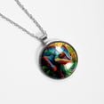 thumbnail image 4 of Chameleon Women's Glass Design Circular Pendant Necklace - Sparkle and Shine with this Elegant Necklace, 4 of 5