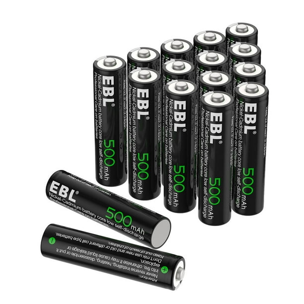 EBL 16Pack 1.2V AAA Battery 500mAh NiCD Rechargeable Batteries for