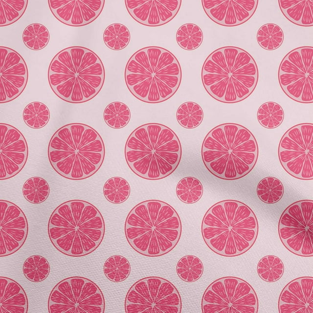 oneOone Viscose Chiffon Magenta Fabric Fruits Lemon Slice Craft Projects Decor Fabric Printed By The Yard 42 Inch Wide