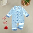 thumbnail image 2 of Zanarzt Baby Bodysuit Long Sleeve Cotton Baby Girls Romper Baby Pajamas Heart Romper Cute Outfit Sleep Bodysuit Light Blue,18-24 Months, 2 of 6