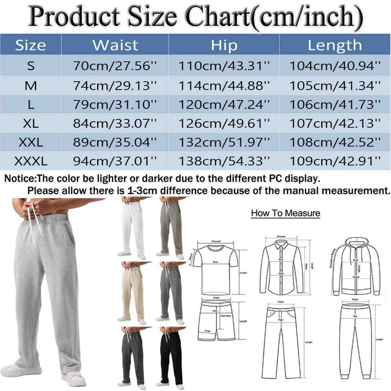 Men Sweatpants with Pockets Mens Pants Relaxed Fit Elastic Waist