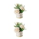 thumbnail image 1 of Matsuzay Las flores artificiales de seda de bajo mantenimiento disfrutan de la belleza natural con facilidad Flores artificiales con jarrón Rosa blanca 2Conjunto, 1 of 6