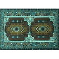 thumbnail image 1 of Ahgly Company Machine Washable Indoor Rectangle Persian Turquoise Blue Traditional Area Rugs, 7' x 10', 1 of 4