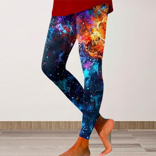 WILLBEST Leggings con Estampado Suave para Mujer, Pantalones de Yoga de Compresión de Cintura Alta, Elásticos, Cómodos, Transpirables, Ropa Deportiva de Moda 3198 Extra Grande